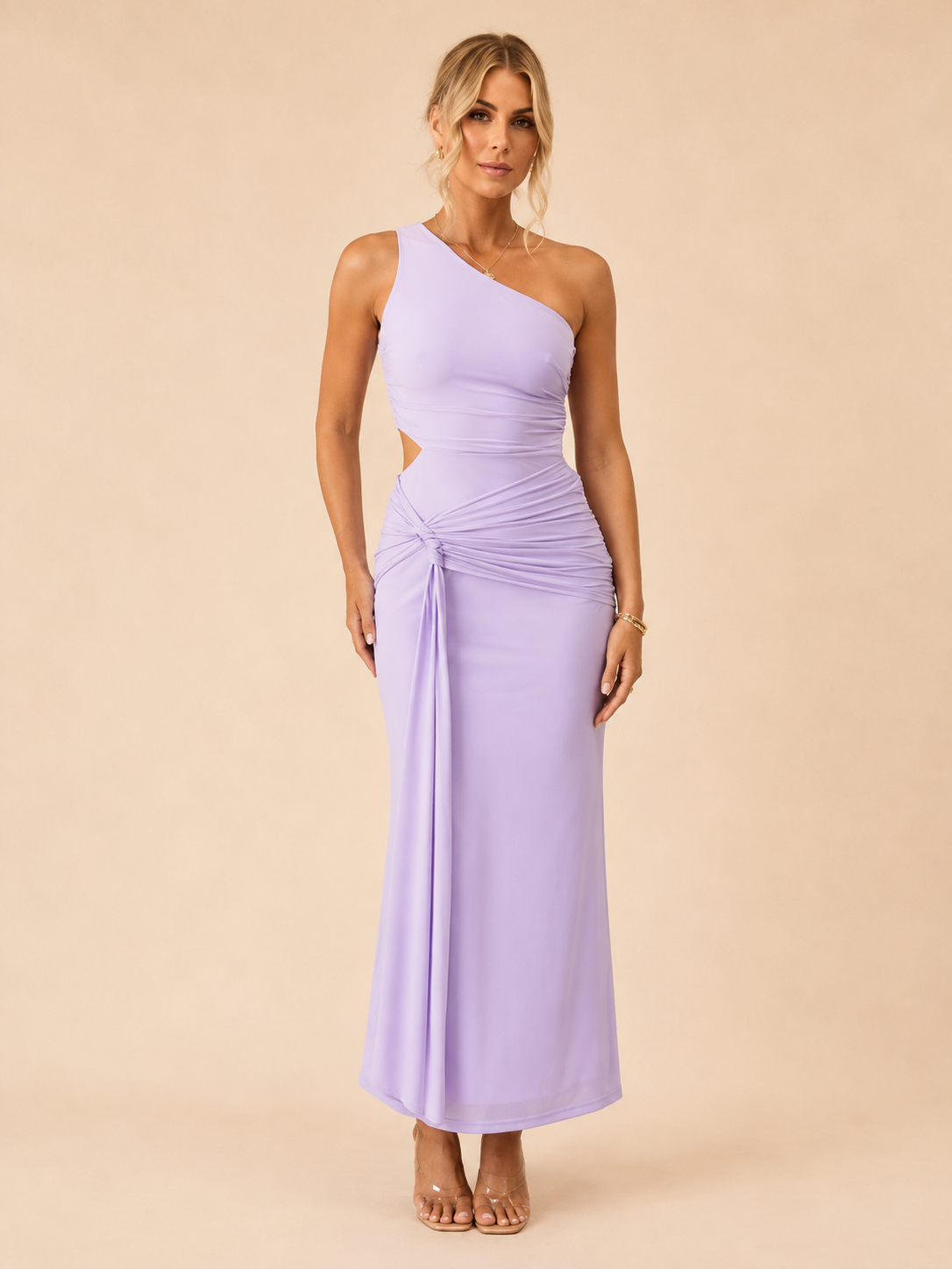 One-Shoulder Ruffle Maxi Dress