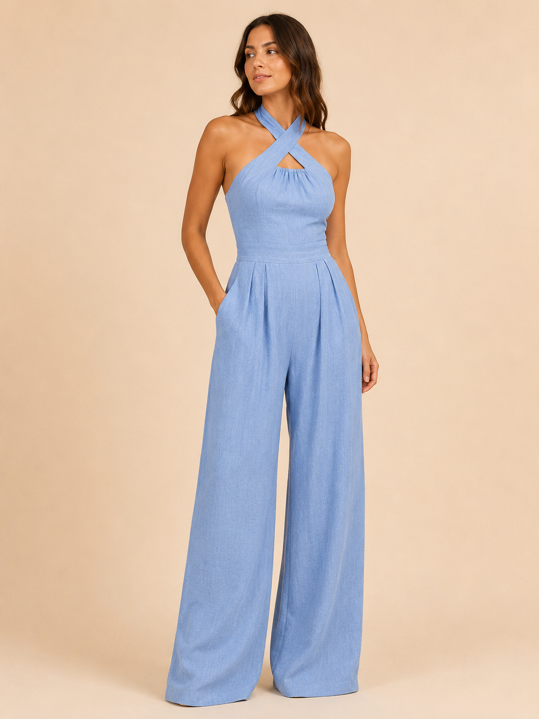 Halter Top Wide-Leg Set
